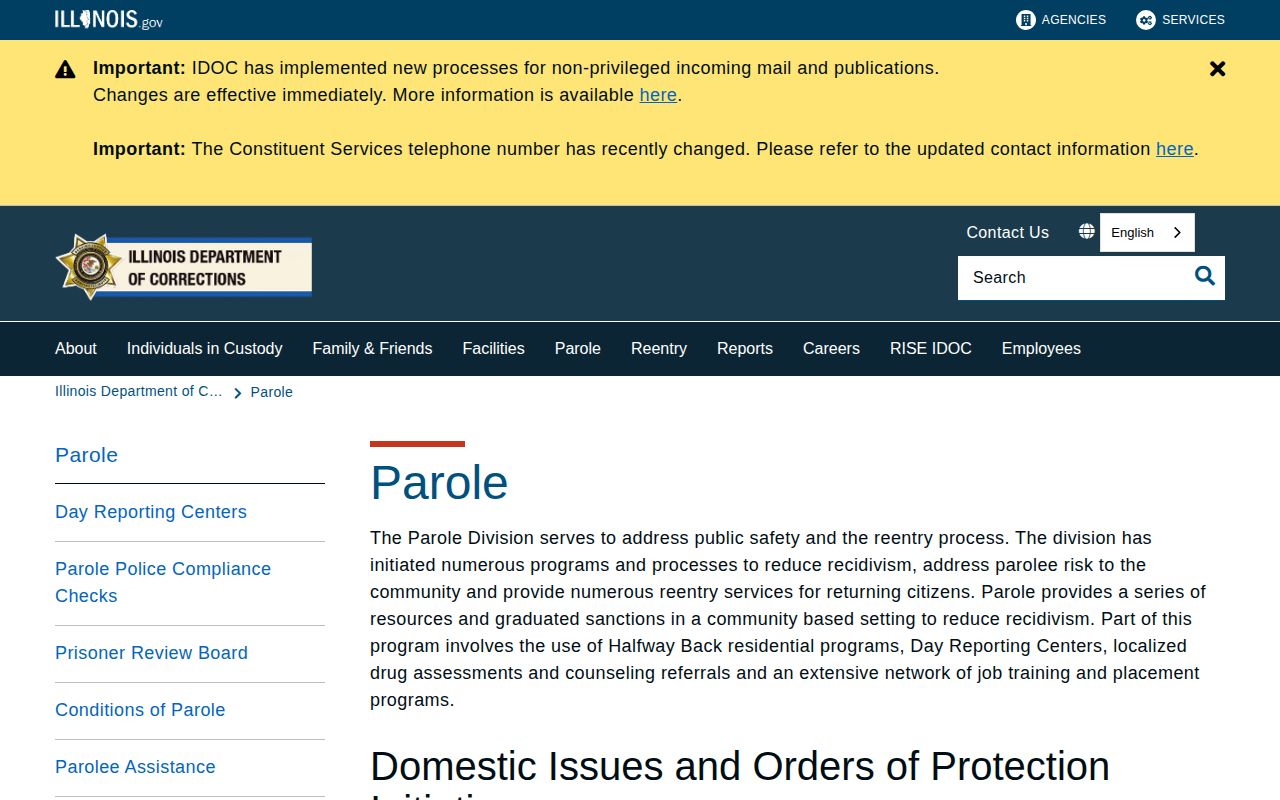 St. Clair County probation and parole IDOC page